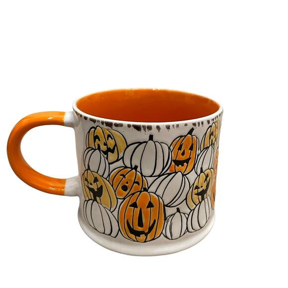 Eli + Ana PUMPKIN PATCH Ceramic Mug Orange & White "CHIPPER HALLOWEEN" New - Picture 11 of 12